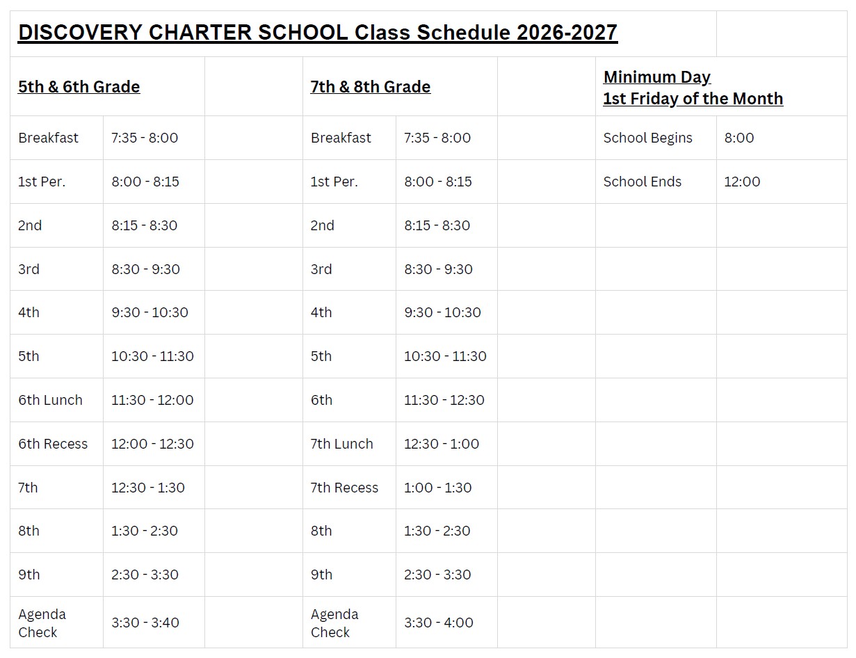 DCS Schedule